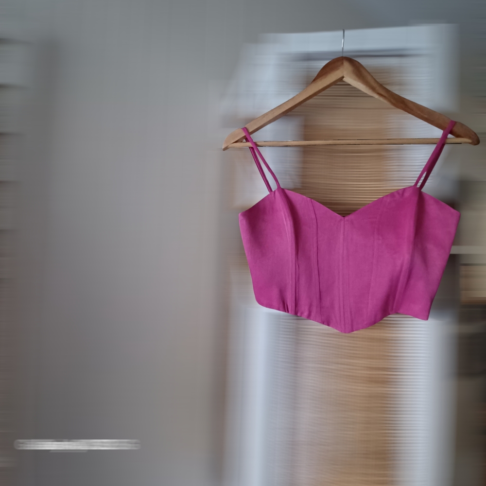 Zara Pink Strappy Corsete Crop Top Size Small